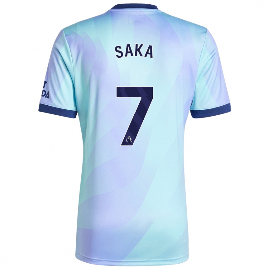 Kids Football Bukayo Saka #7 Aqua Third Jersey 2024/25 T-Shirt