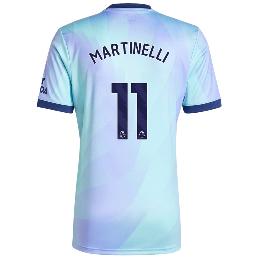 Kids Football Gabriel Martinelli #11 Aqua Third Jersey 2024/25 T-Shirt