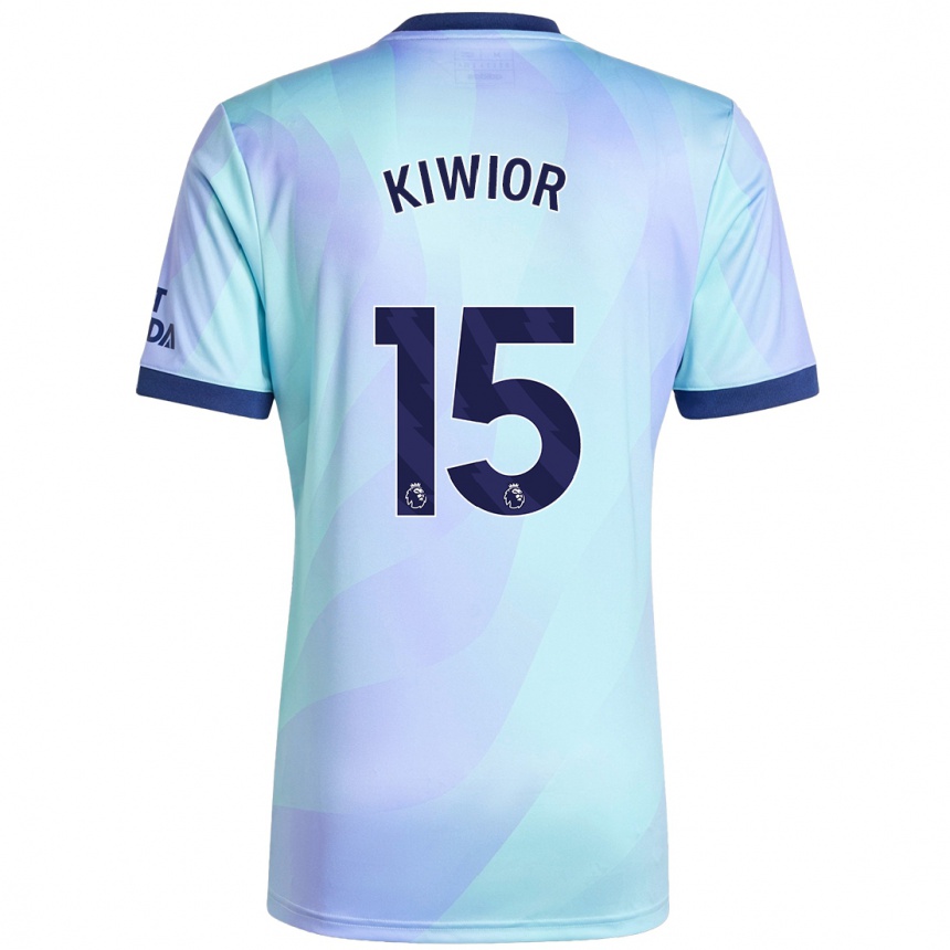 Kids Football Jakub Kiwior #15 Aqua Third Jersey 2024/25 T-Shirt