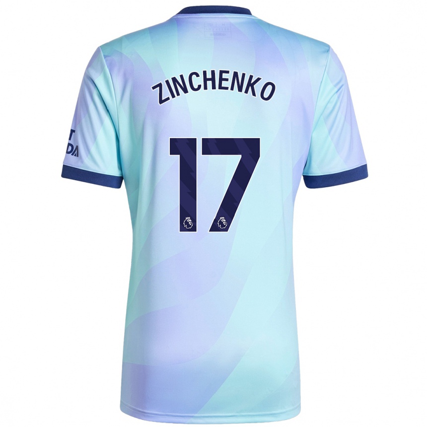 Kids Football Oleksandr Zinchenko #17 Aqua Third Jersey 2024/25 T-Shirt