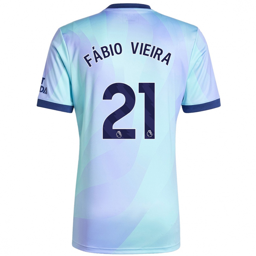 Kids Football Fabio Vieira #21 Aqua Third Jersey 2024/25 T-Shirt