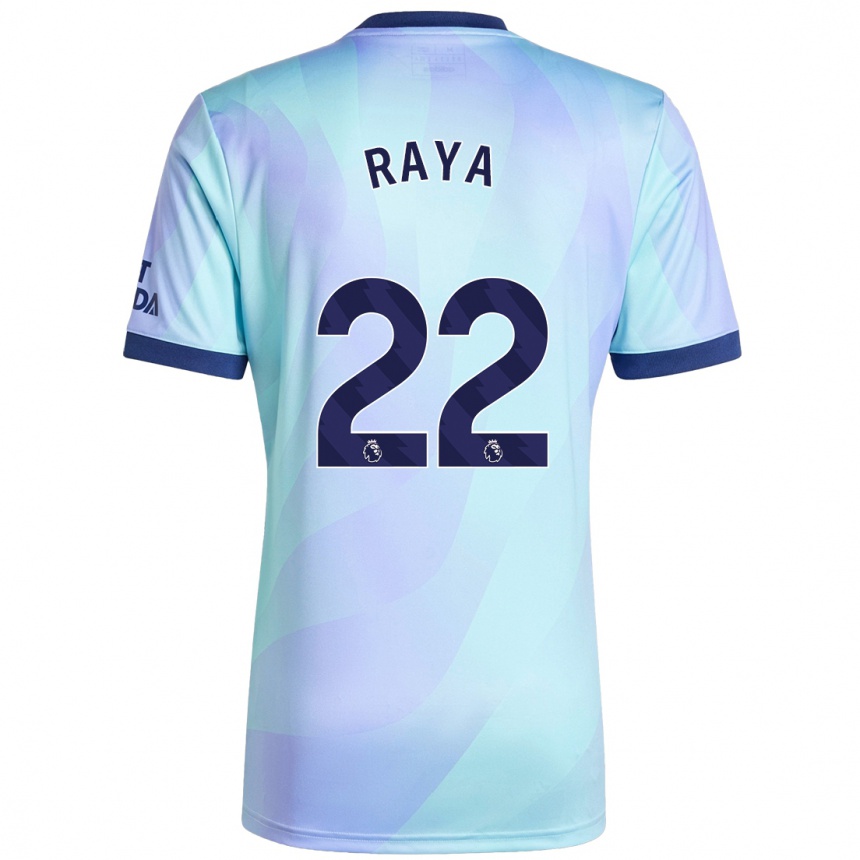 Kids Football David Raya #22 Aqua Third Jersey 2024/25 T-Shirt