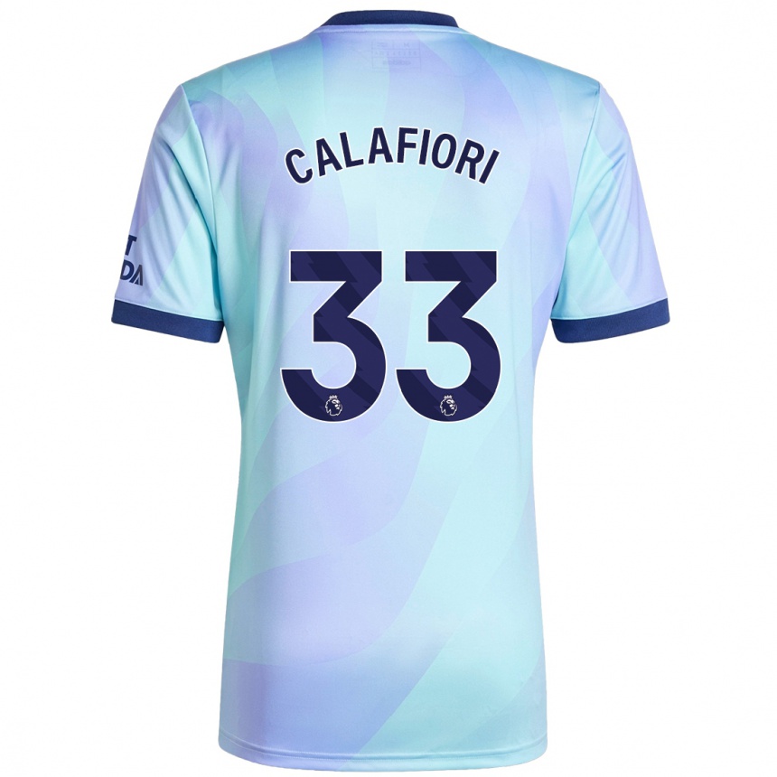 Kids Football Riccardo Calafiori #33 Aqua Third Jersey 2024/25 T-Shirt