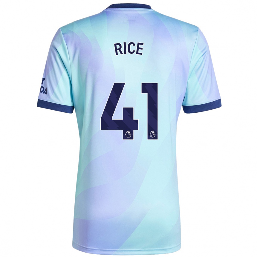 Kids Football Declan Rice #41 Aqua Third Jersey 2024/25 T-Shirt