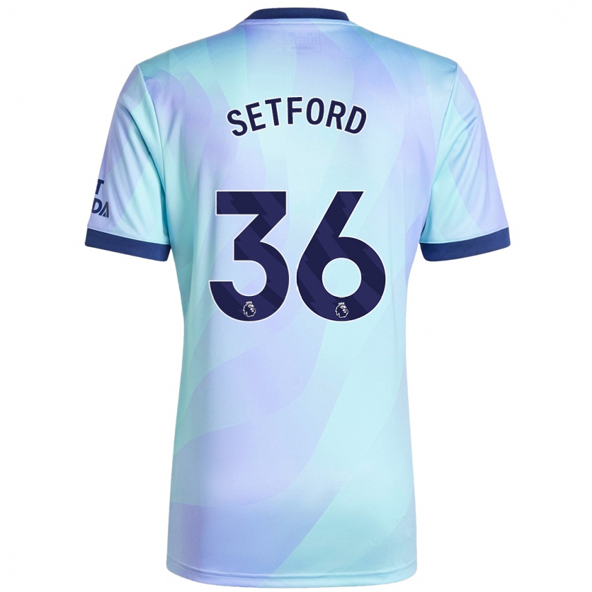 Kids Football Tommy Setford #36 Aqua Third Jersey 2024/25 T-Shirt