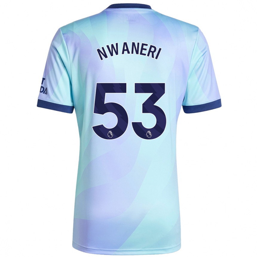 Kids Football Ethan Nwaneri #53 Aqua Third Jersey 2024/25 T-Shirt