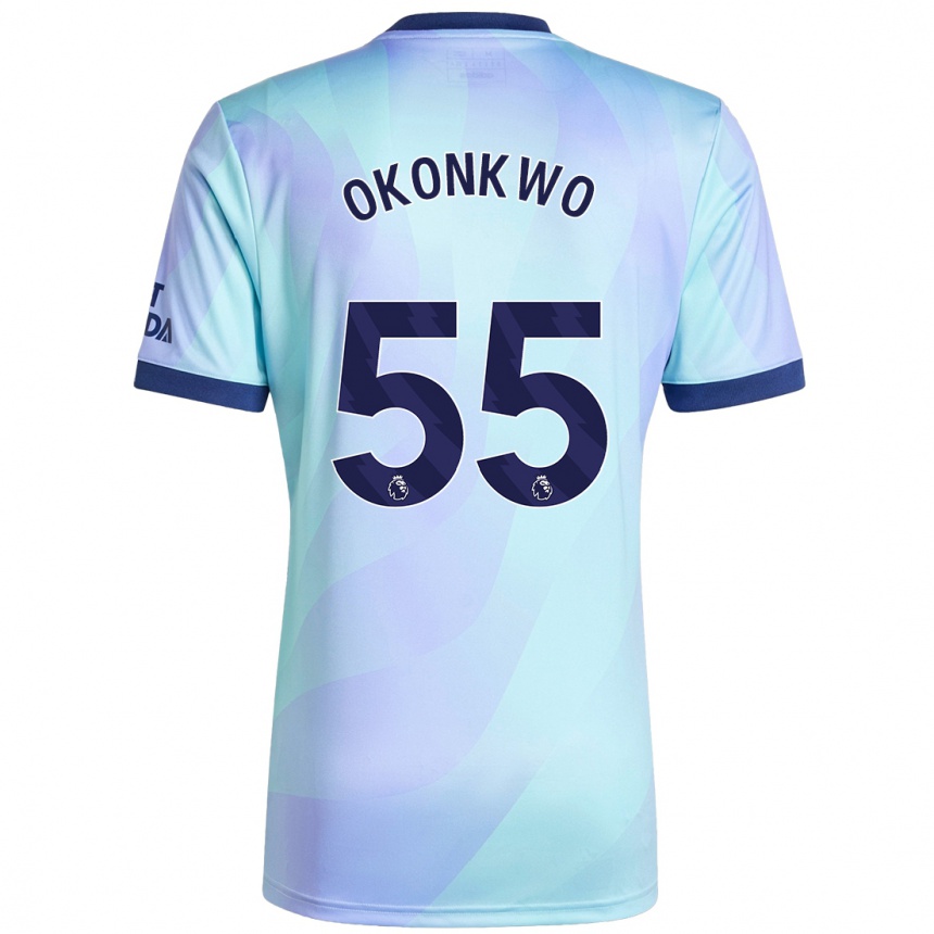 Kids Football Brian Okonkwo #55 Aqua Third Jersey 2024/25 T-Shirt