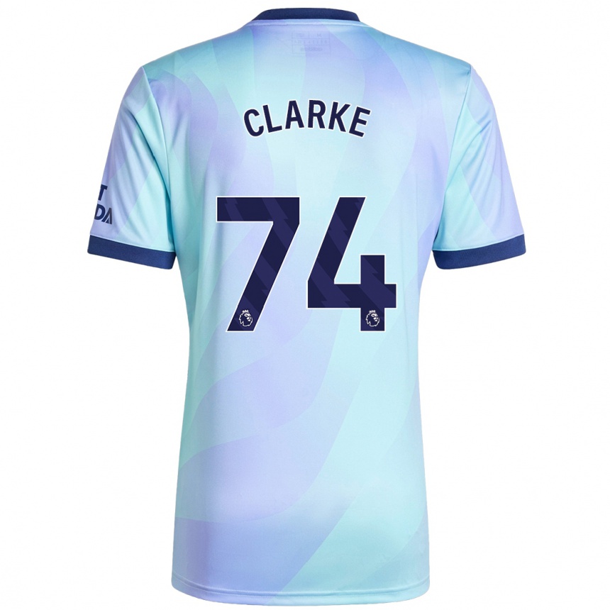 Kids Football Brayden Clarke #74 Aqua Third Jersey 2024/25 T-Shirt