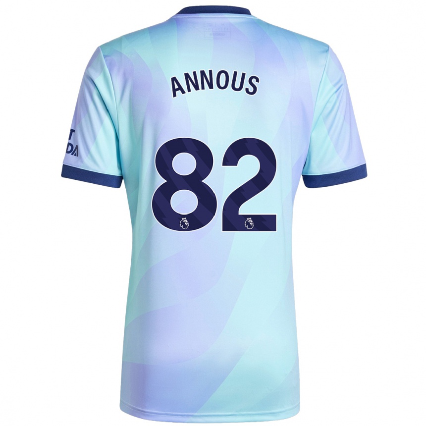 Kids Football Andre Annous #82 Aqua Third Jersey 2024/25 T-Shirt