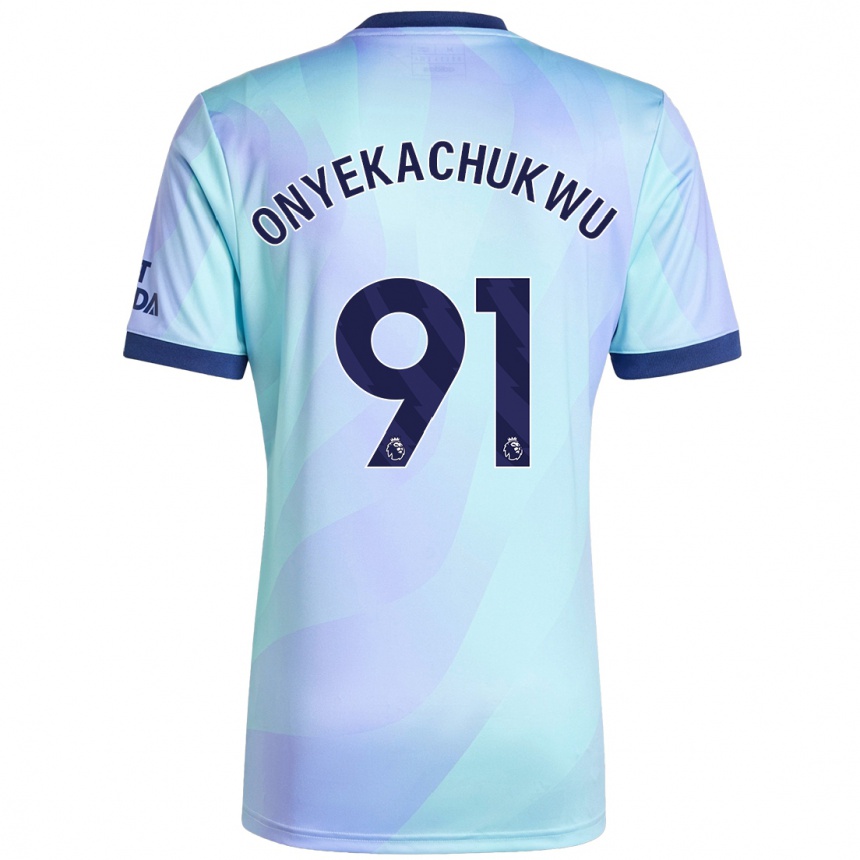 Kids Football Samuel Onyekachukwu #91 Aqua Third Jersey 2024/25 T-Shirt