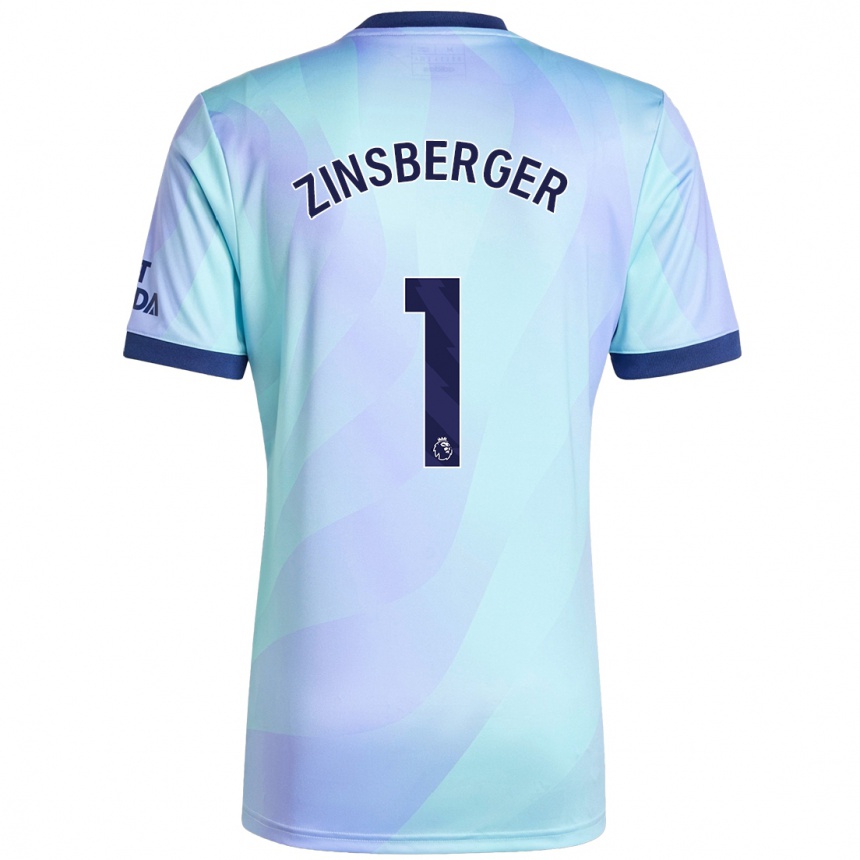 Kids Football Manuela Zinsberger #1 Aqua Third Jersey 2024/25 T-Shirt