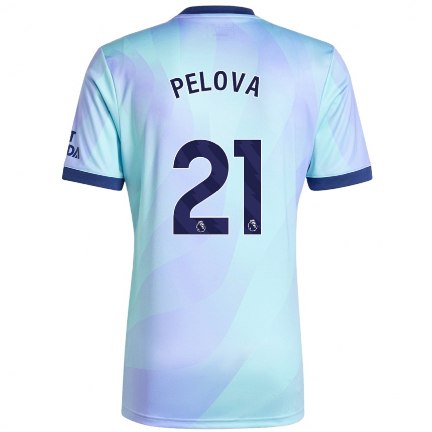 Kids Football Victoria Pelova #21 Aqua Third Jersey 2024/25 T-Shirt