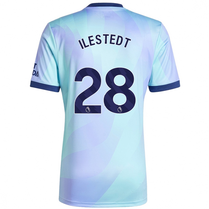 Kids Football Amanda Ilestedt #28 Aqua Third Jersey 2024/25 T-Shirt