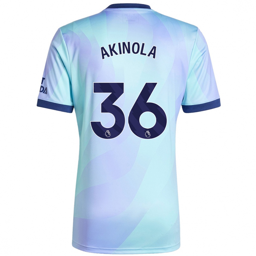 Kids Football Tim Akinola #36 Aqua Third Jersey 2024/25 T-Shirt