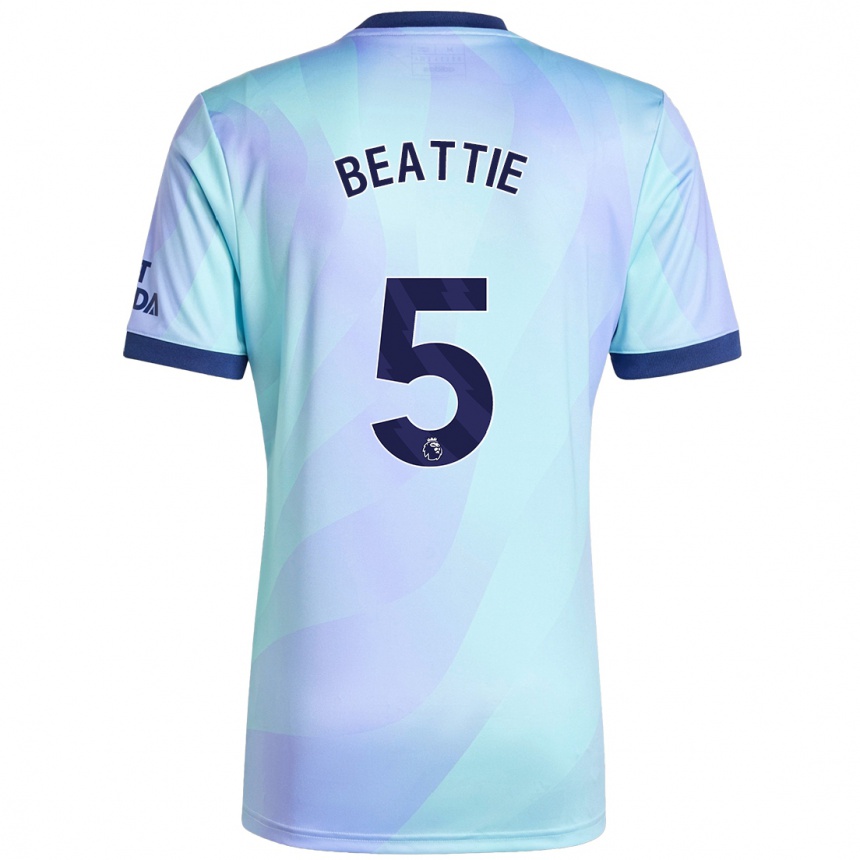 Kids Football Jen Beattie #5 Aqua Third Jersey 2024/25 T-Shirt