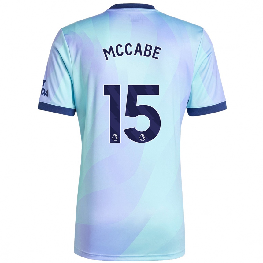 Kids Football Katie Mccabe #15 Aqua Third Jersey 2024/25 T-Shirt