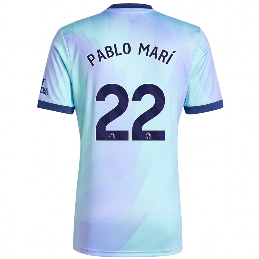 Kids Football Pablo Mari #22 Aqua Third Jersey 2024/25 T-Shirt