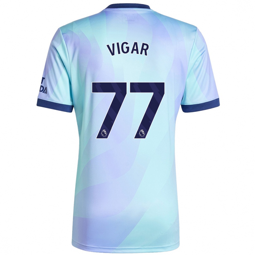 Kids Football Billy Vigar #77 Aqua Third Jersey 2024/25 T-Shirt