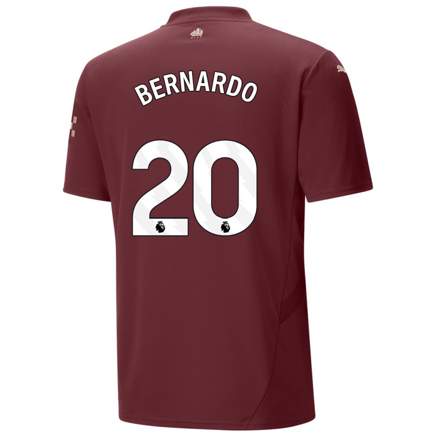 Kids Football Bernardo Silva #20 Maroon Third Jersey 2024/25 T-Shirt