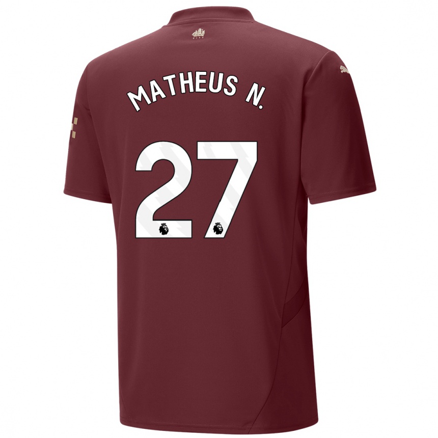 Kids Football Matheus Nunes #27 Maroon Third Jersey 2024/25 T-Shirt