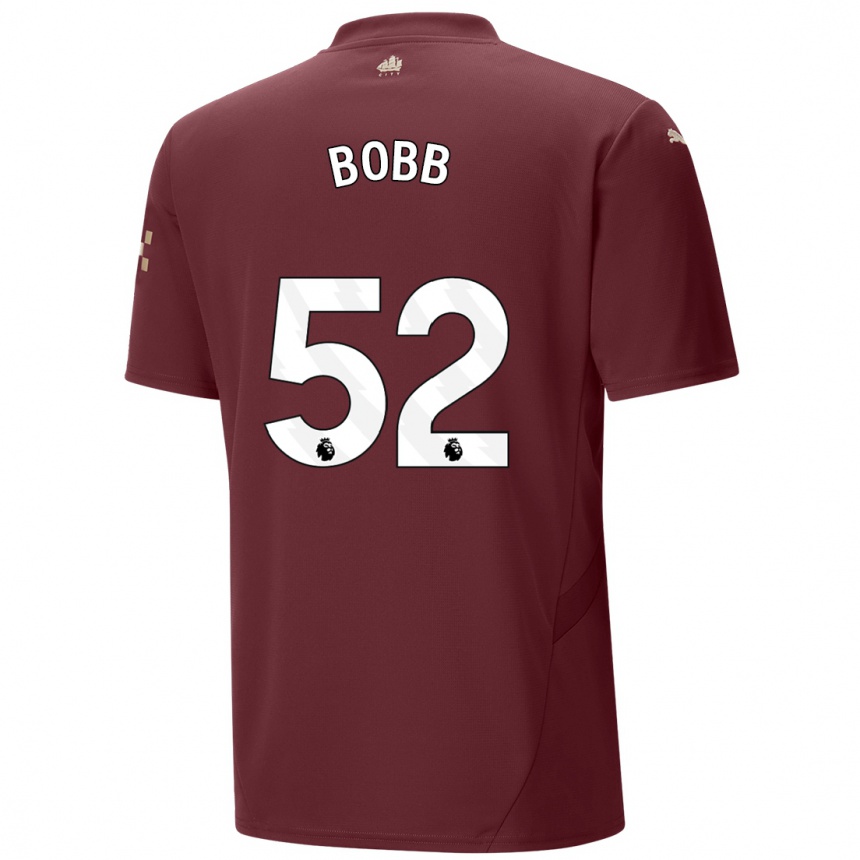 Kids Football Oscar Bobb #52 Maroon Third Jersey 2024/25 T-Shirt