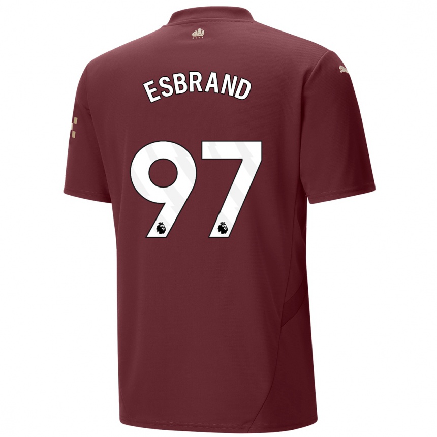 Kids Football Josh Wilson-Esbrand #97 Maroon Third Jersey 2024/25 T-Shirt