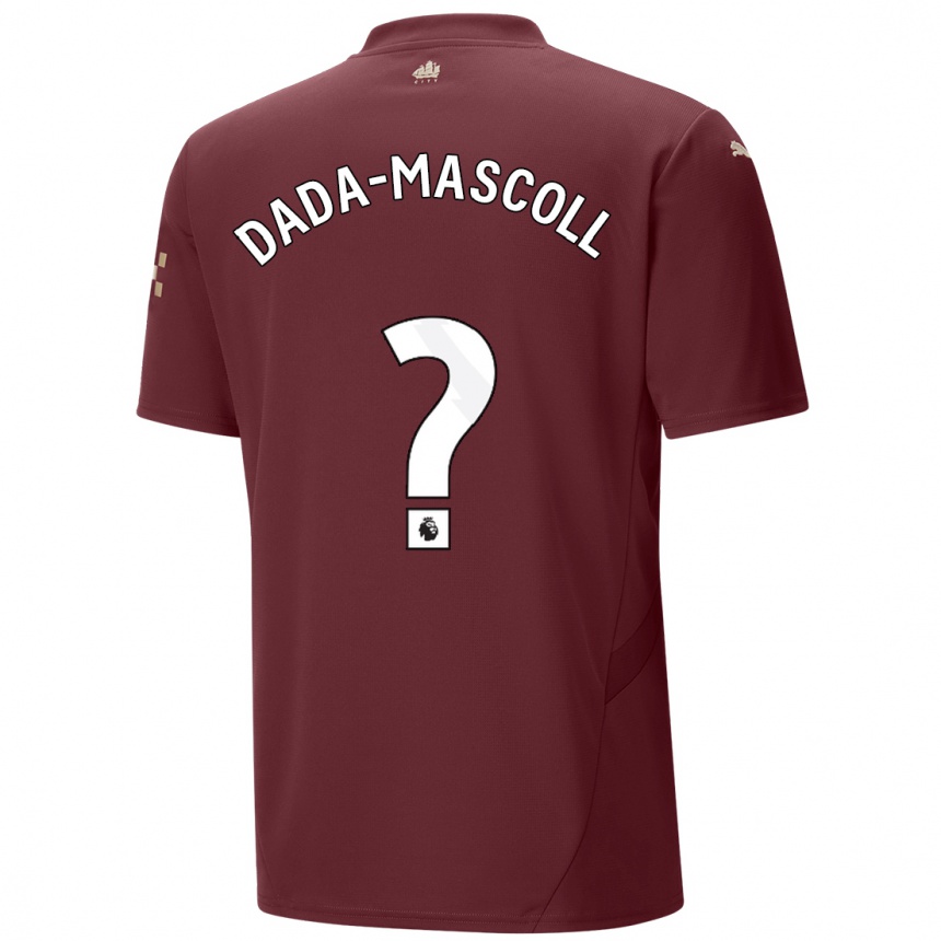 Kids Football Isaiah Dada-Mascoll #0 Maroon Third Jersey 2024/25 T-Shirt