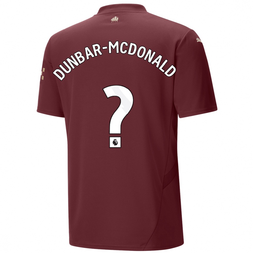 Kids Football Christian Dunbar-Mcdonald #0 Maroon Third Jersey 2024/25 T-Shirt