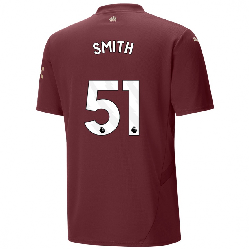 Kids Football Isaac Smith #51 Maroon Third Jersey 2024/25 T-Shirt