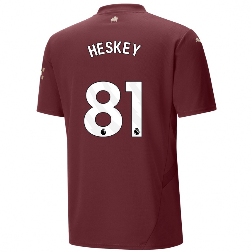 Kids Football Jaden Heskey #81 Maroon Third Jersey 2024/25 T-Shirt