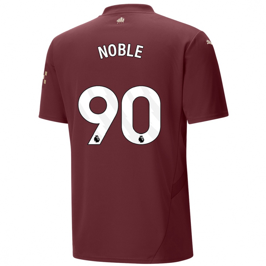 Kids Football Kian Noble #90 Maroon Third Jersey 2024/25 T-Shirt