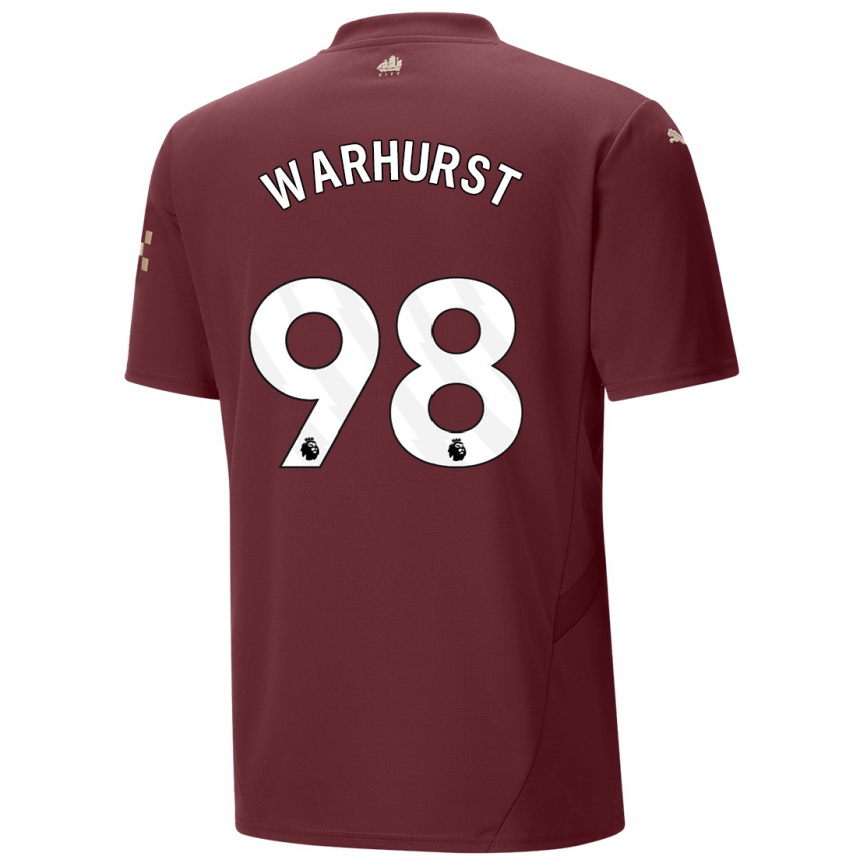 Kids Football Matthew Warhurst #98 Maroon Third Jersey 2024/25 T-Shirt