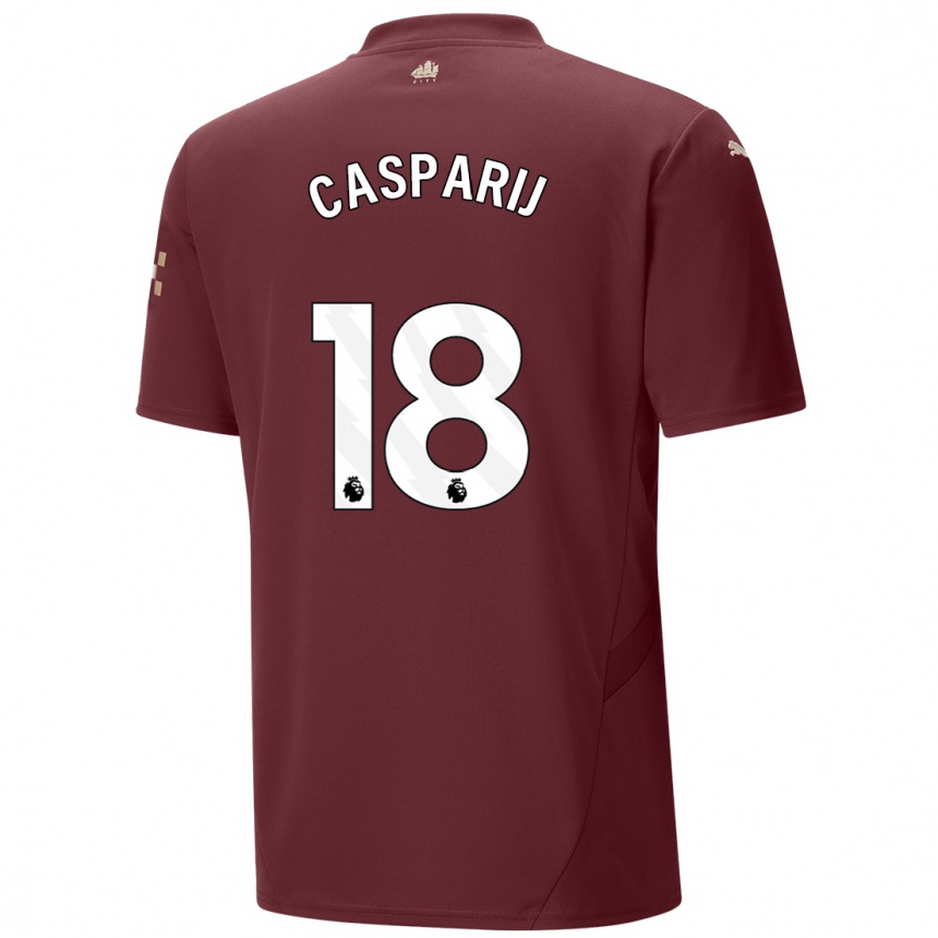 Kids Football Kerstin Casparij #18 Maroon Third Jersey 2024/25 T-Shirt