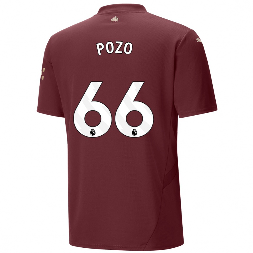 Kids Football Iker Pozo #66 Maroon Third Jersey 2024/25 T-Shirt