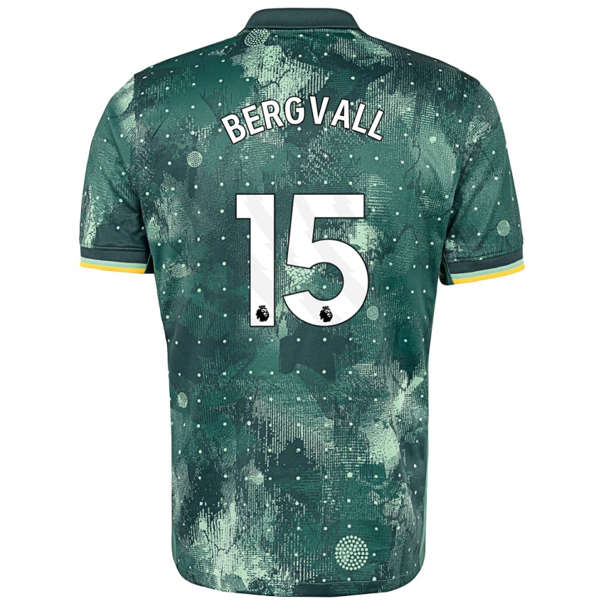 Kids Football Lucas Bergvall #15 Mint Green Third Jersey 2024/25 T-Shirt