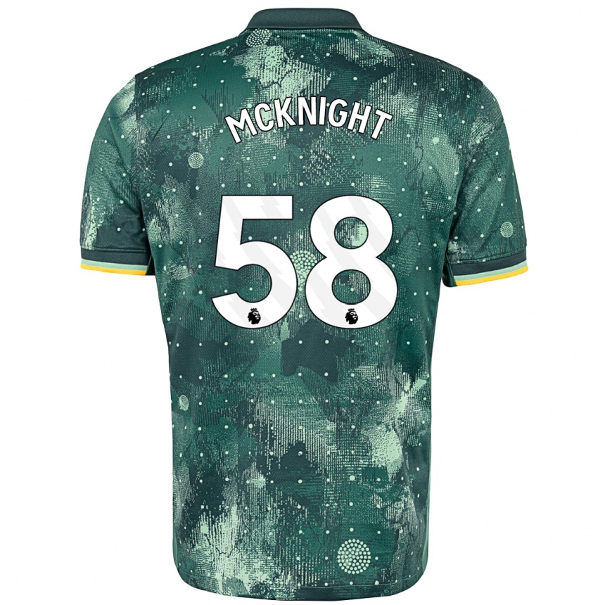 Kids Football Maxwell Mcknight #58 Mint Green Third Jersey 2024/25 T-Shirt