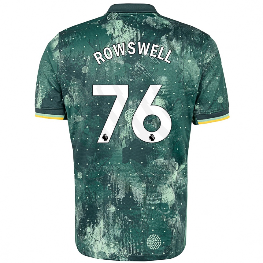 Kids Football James Rowswell #76 Mint Green Third Jersey 2024/25 T-Shirt