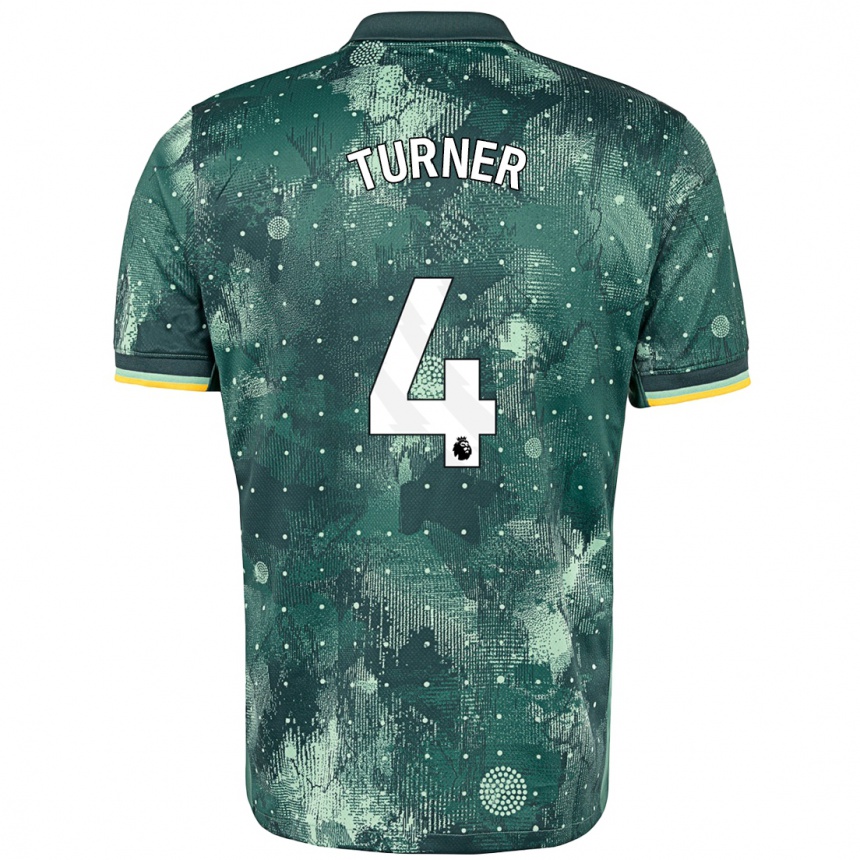 Kids Football Amy Turner #4 Mint Green Third Jersey 2024/25 T-Shirt