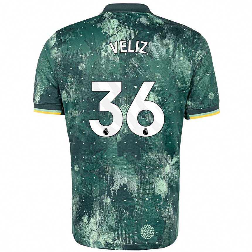 Kids Football Alejo Véliz #36 Mint Green Third Jersey 2024/25 T-Shirt