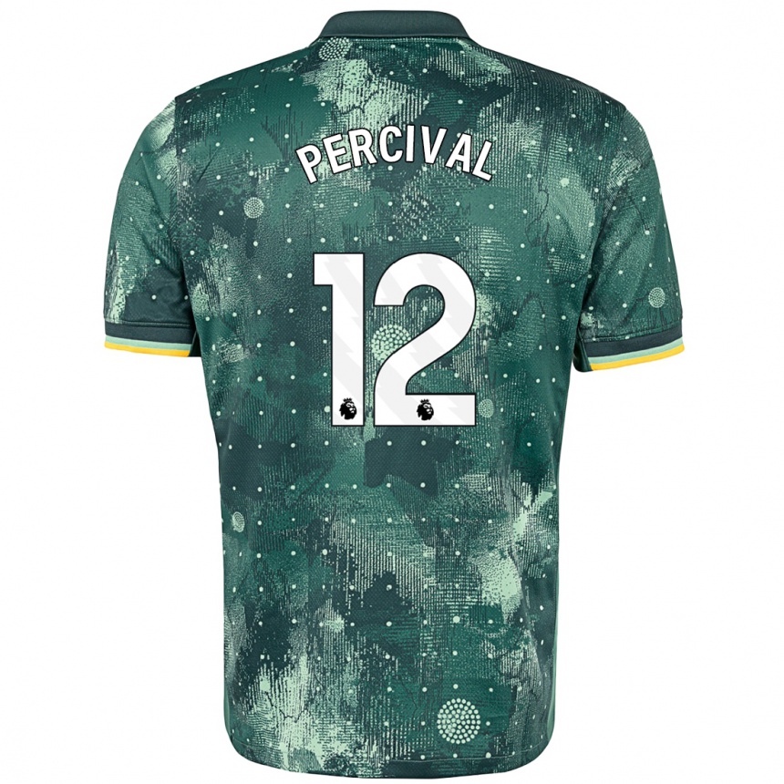 Kids Football Ria Percival #12 Mint Green Third Jersey 2024/25 T-Shirt