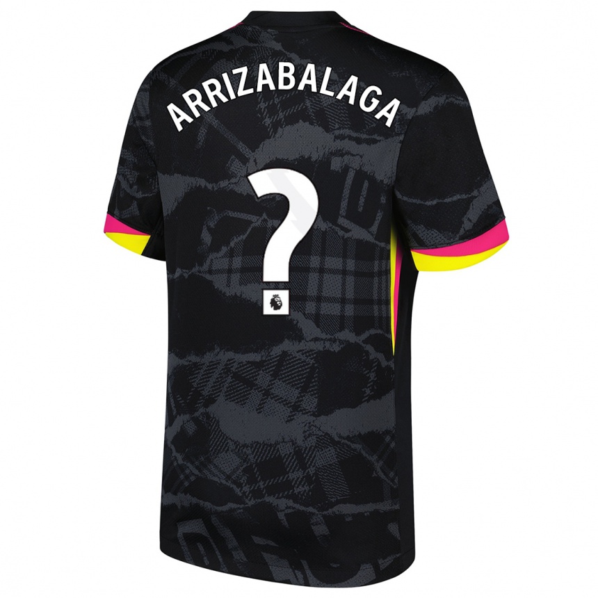 Kids Football Kepa Arrizabalaga #0 Black Pink Third Jersey 2024/25 T-Shirt