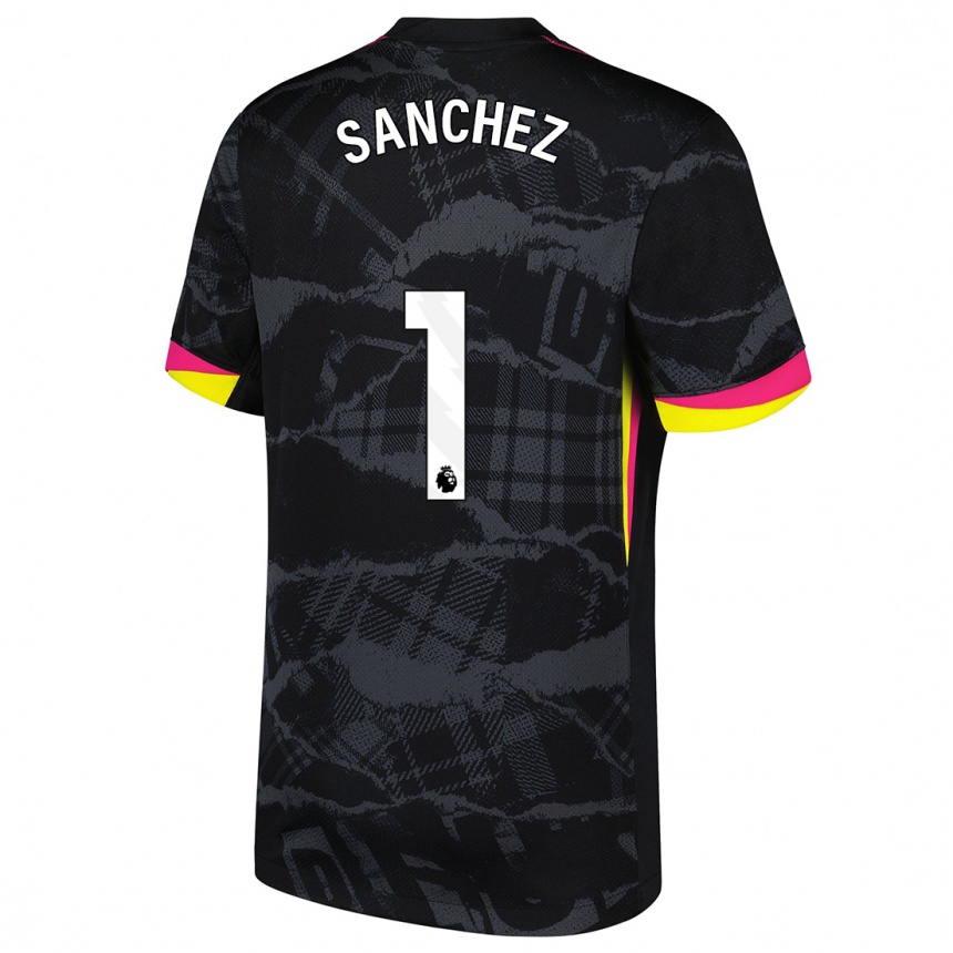 Kids Football Robert Sánchez #1 Black Pink Third Jersey 2024/25 T-Shirt