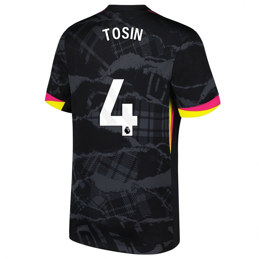 Kids Football Tosin Adarabioyo #4 Black Pink Third Jersey 2024/25 T-Shirt