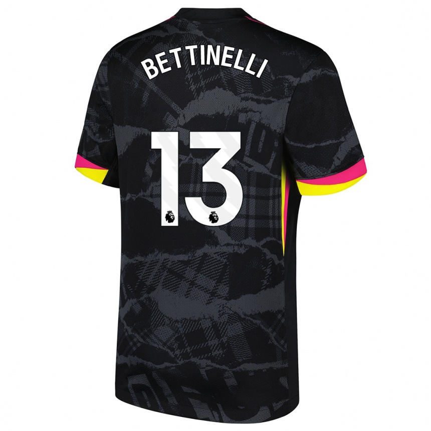 Kids Football Marcus Bettinelli #13 Black Pink Third Jersey 2024/25 T-Shirt