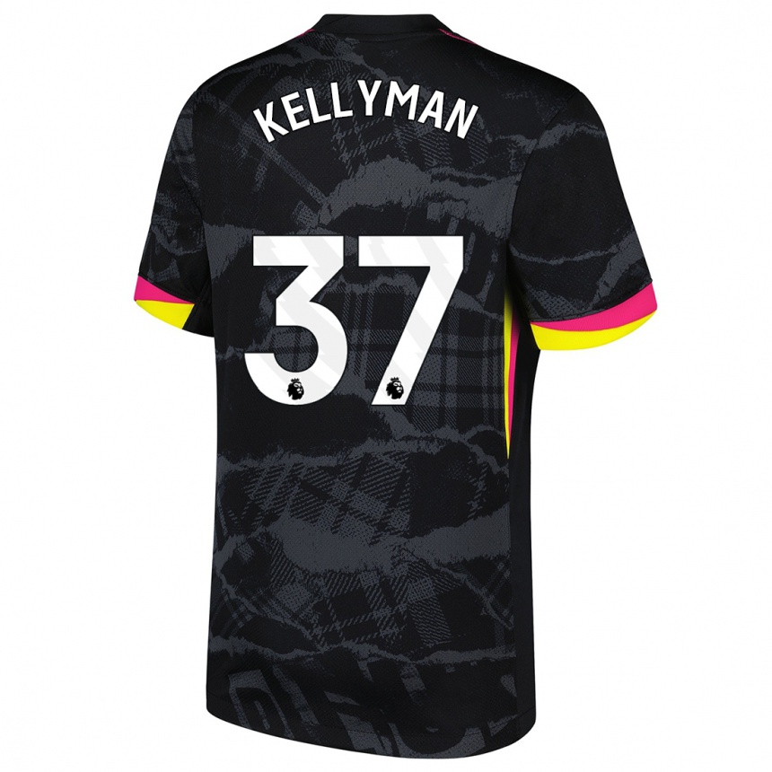 Kids Football Omari Kellyman #37 Black Pink Third Jersey 2024/25 T-Shirt