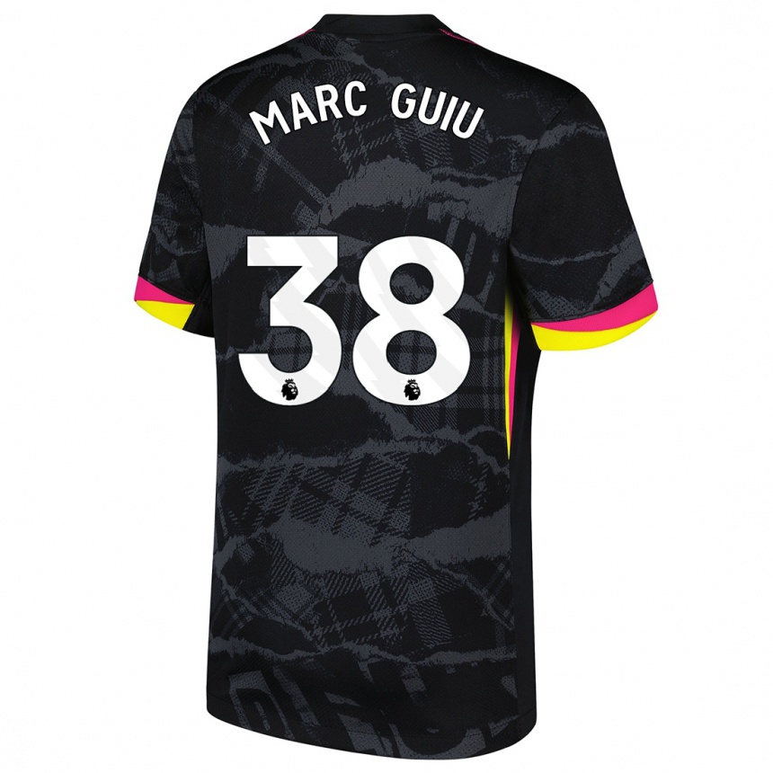 Kids Football Marc Guiu #38 Black Pink Third Jersey 2024/25 T-Shirt