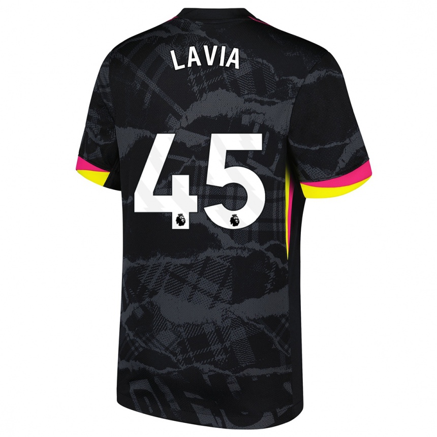 Kids Football Roméo Lavia #45 Black Pink Third Jersey 2024/25 T-Shirt