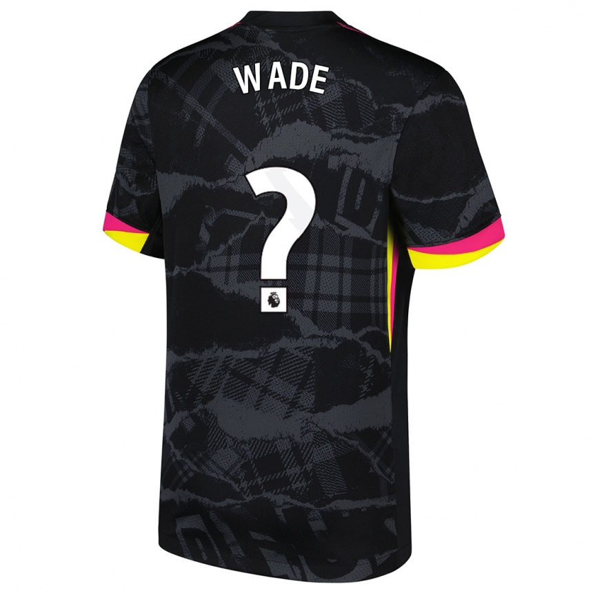 Kids Football Shaun Wade #0 Black Pink Third Jersey 2024/25 T-Shirt