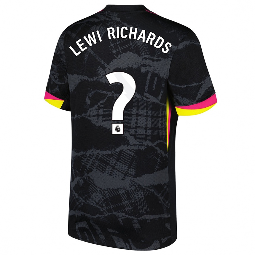 Kids Football Lewi Richards #0 Black Pink Third Jersey 2024/25 T-Shirt