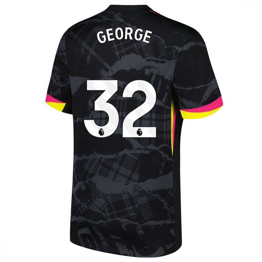 Kids Football Tyrique George #32 Black Pink Third Jersey 2024/25 T-Shirt